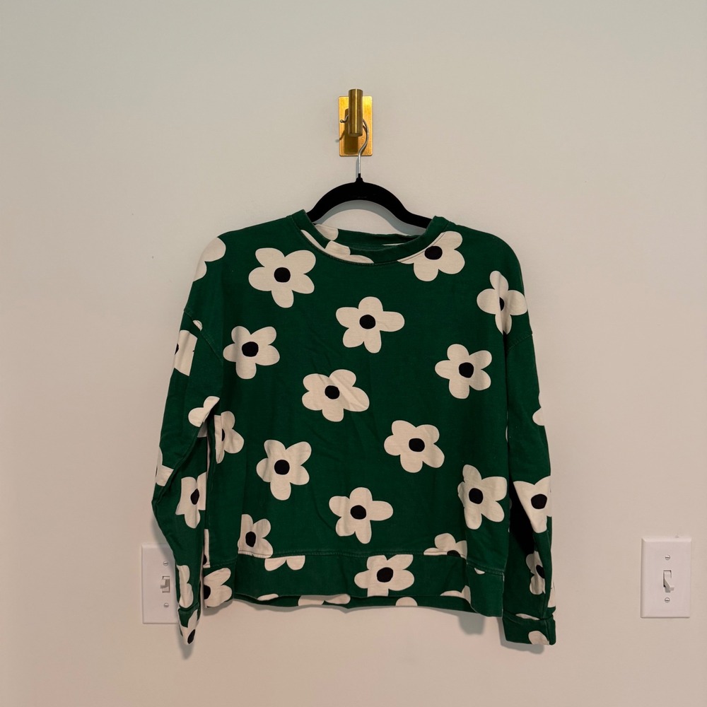 Compania Fantastica Green Daisy Print Sweatshirt and Joggers Set XS Floral
